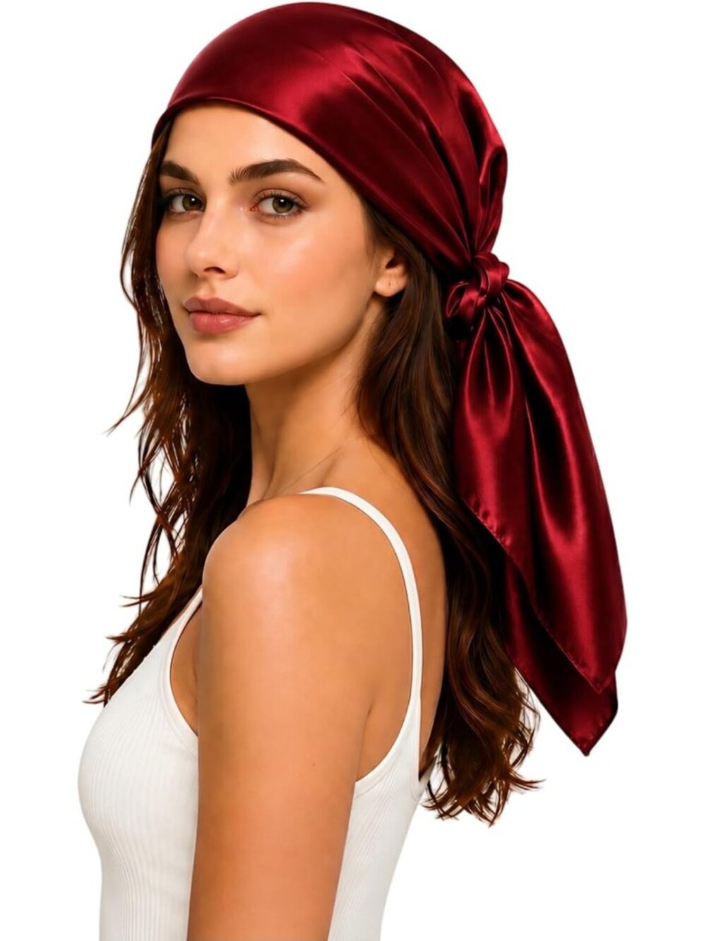 Luxurious 100% Mulberry Silk Head Scarf for Women | 35x35 Inch Square Scarf